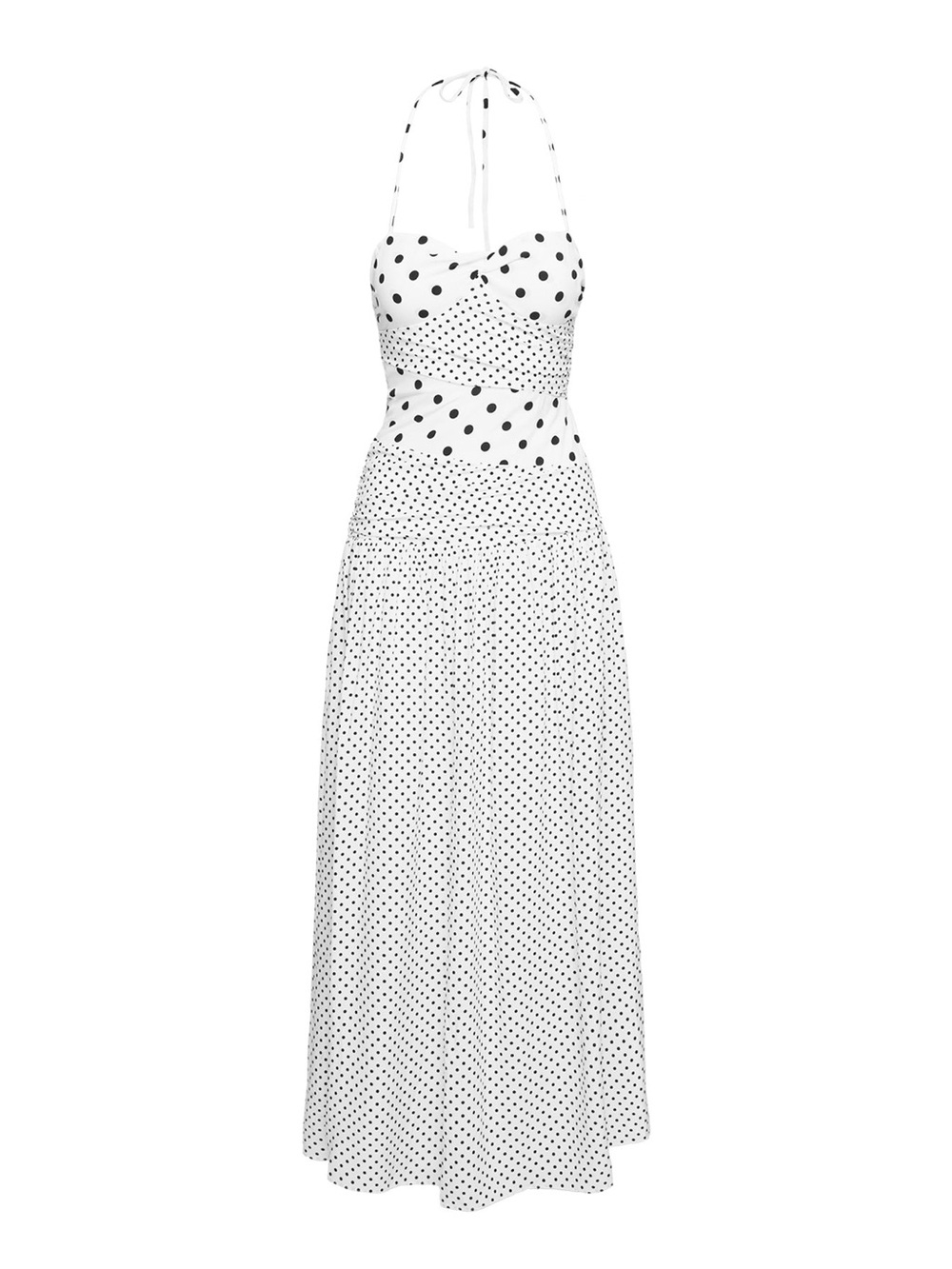 Princess Polly Marguerite Halter Maxi Dress White Polka - Picture 3 of 5